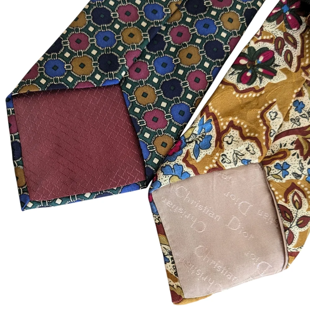 Set Of 2 Christian Dior Silk Ties